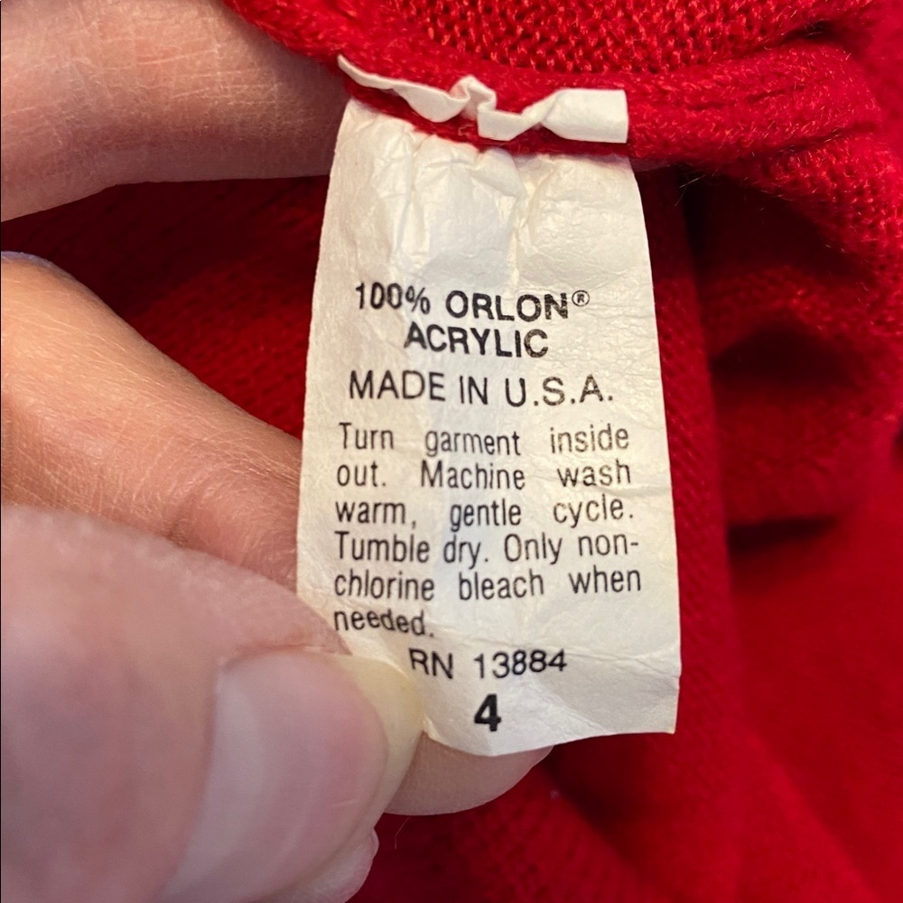 Vintage Par Four Sportswear Sweater Vest Mens X Red V-Neck Acrylic Golf Sz XL - Picture 6 of 8